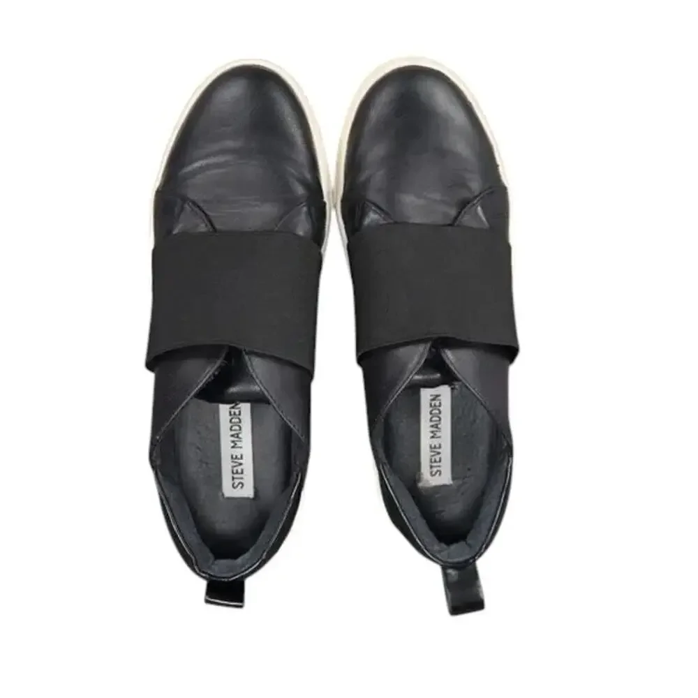 Steve Madden Shoes Womens 7 Sneaker Slip On Casual Black Classic Fashion Comfort